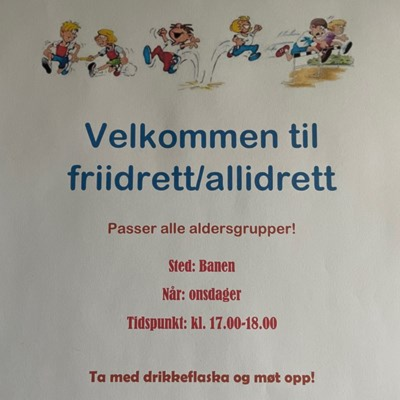 Velkommen tilfriidrett/allidrett